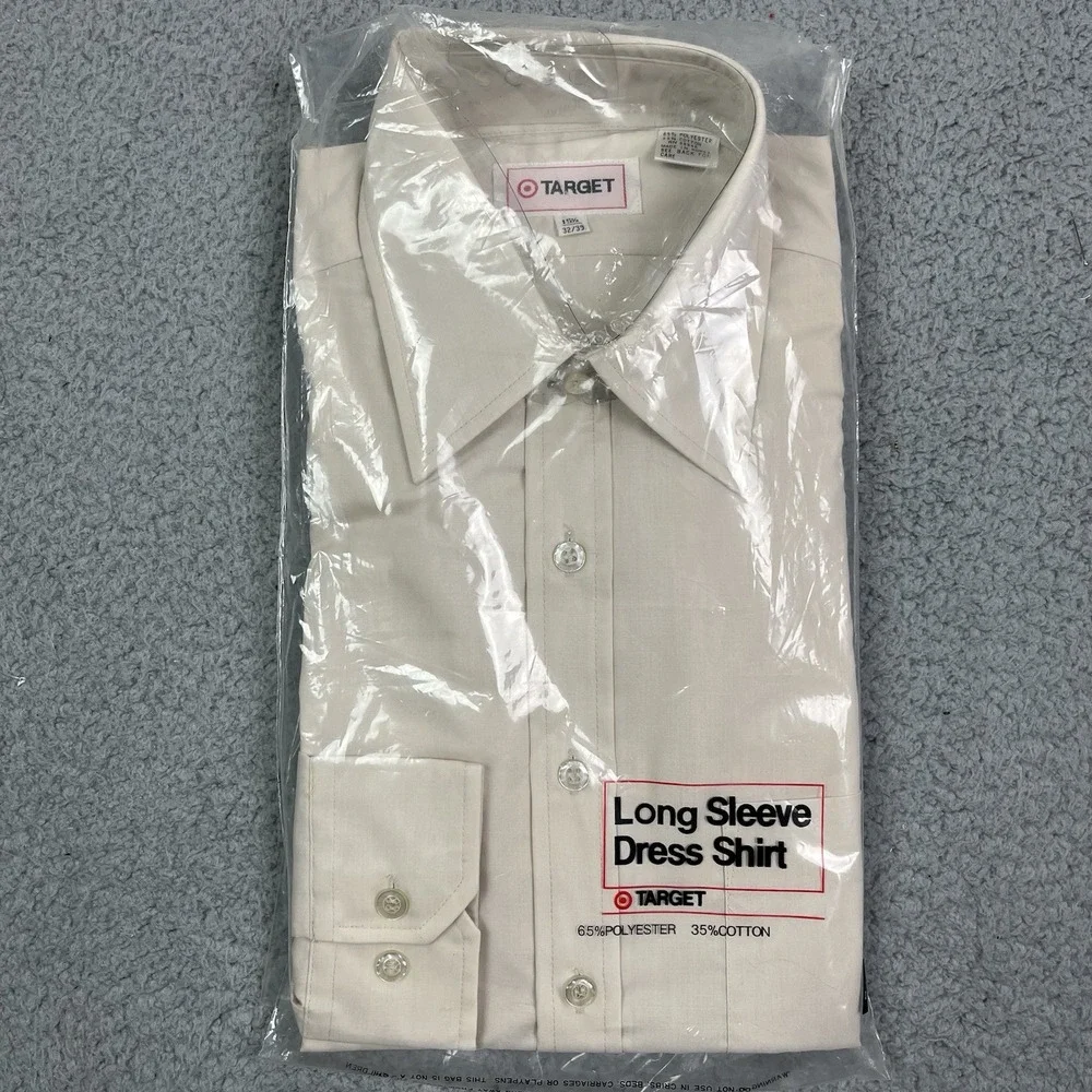Vintage Target Long Sleeve Dress Shirt Button‎ Up Light Blue Size 15 1/2 NOS